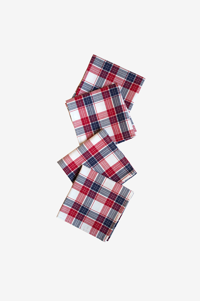 Small Berry Plaid Napkins - Set of 4