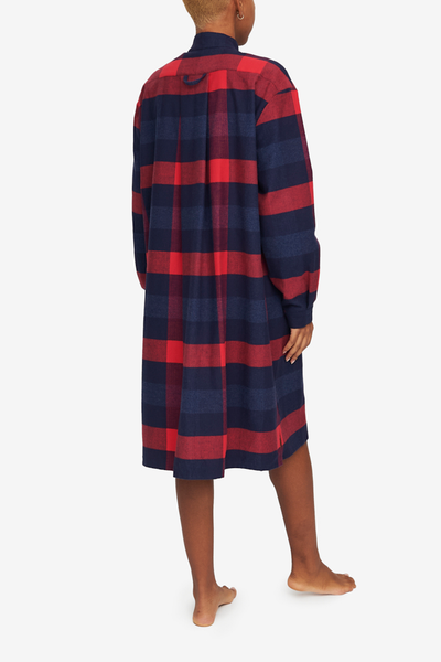 Long Sleep Shirt Big Check Brushed Cotton