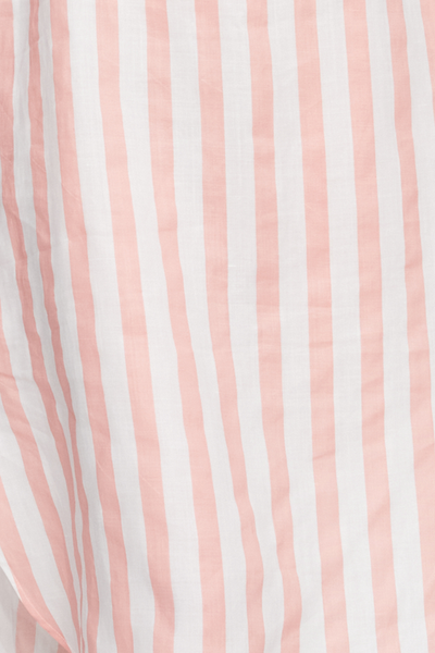 Ankle Length Sleep Shirt Big Pink Linen Stripe