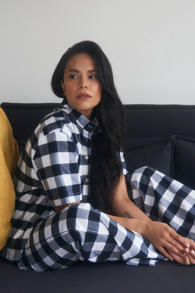 Short Sleeve PJ Top Lounge Pant B W Buffalo Check The Sleep Shirt