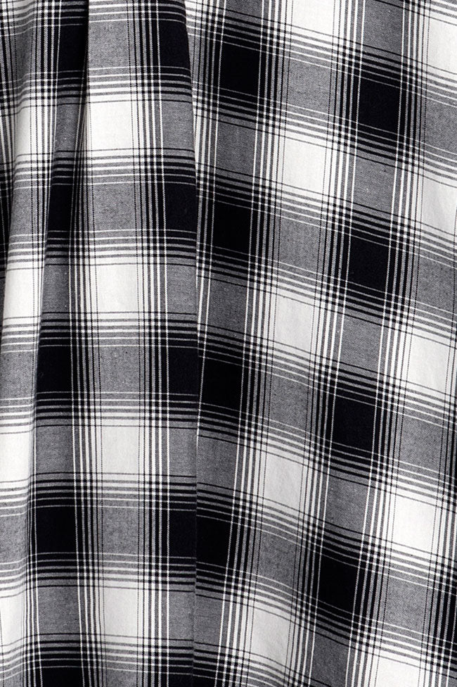Short Sleep Shirt Black Glen Plaid