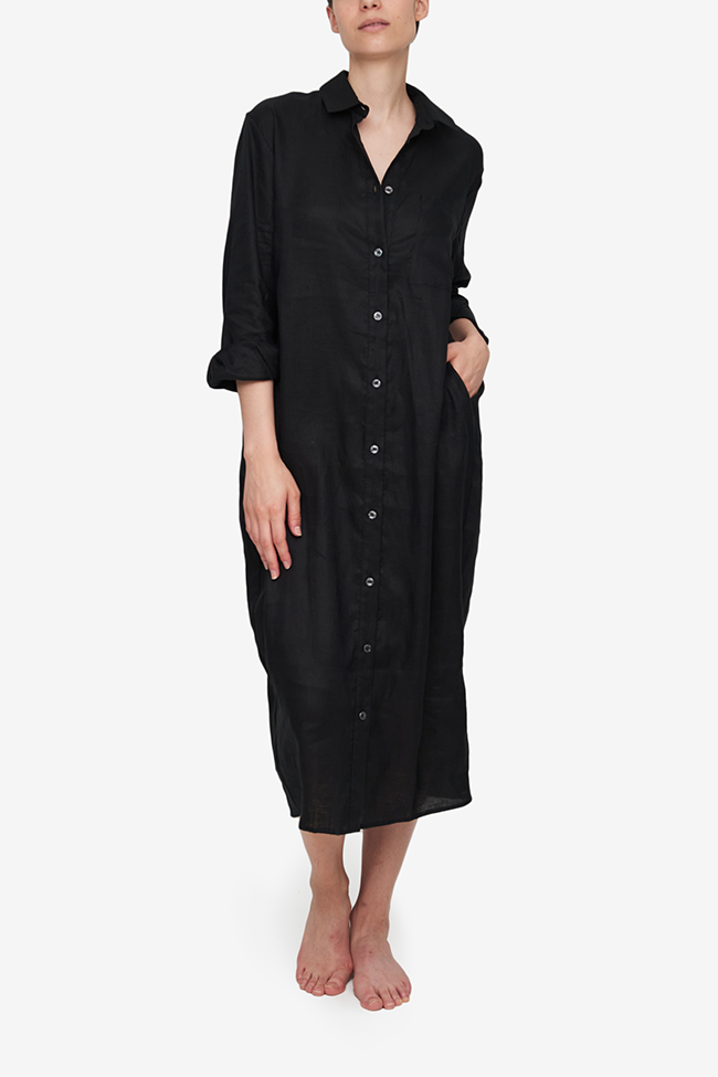 Big Shirt Black Linen