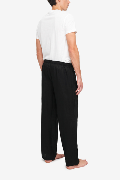 Men's Lounge Pant Black Linen
