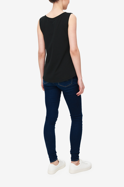 Tank Top Black Stretch Jersey