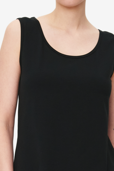 Tank Top Black Stretch Jersey