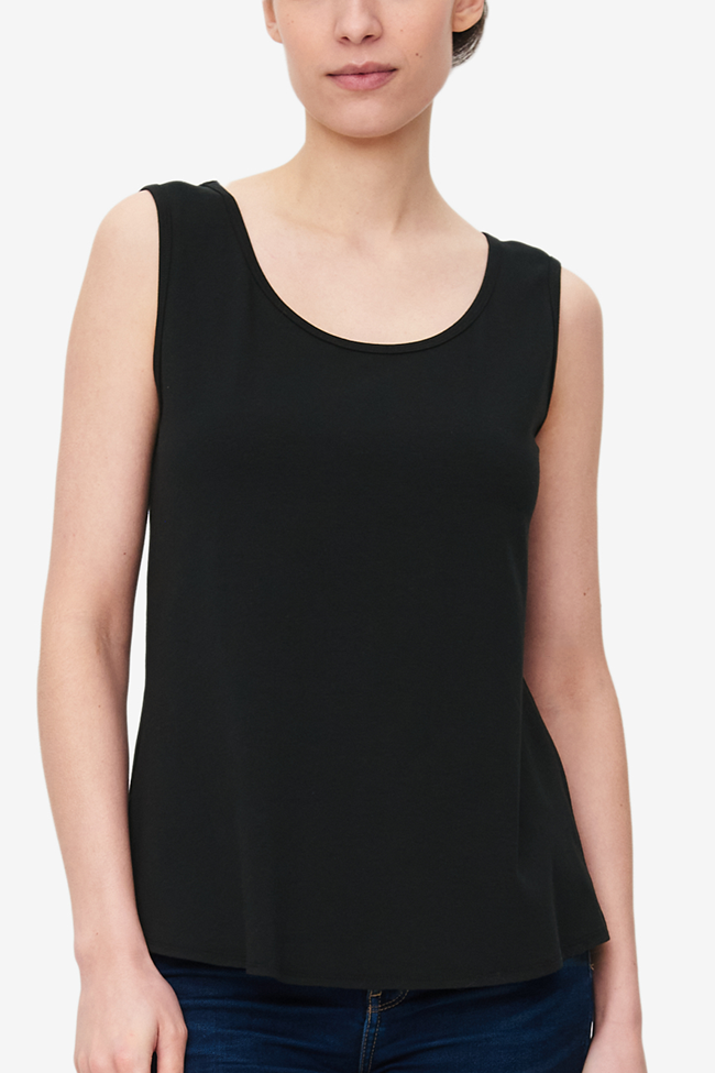 Tank Top Black Stretch Jersey