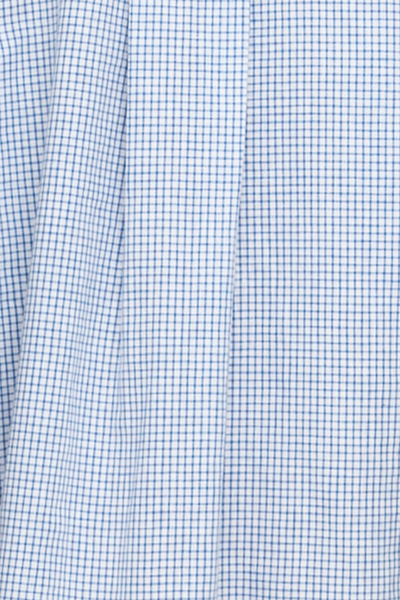 Short Sleep Shirt Blue Check Linen Blend