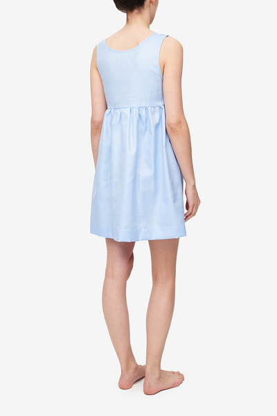 Pocket Nightie Blue Cotton Chevron