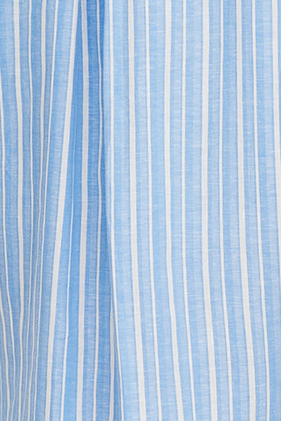 Short Sleep Shirt Blue Herringbone Stripe