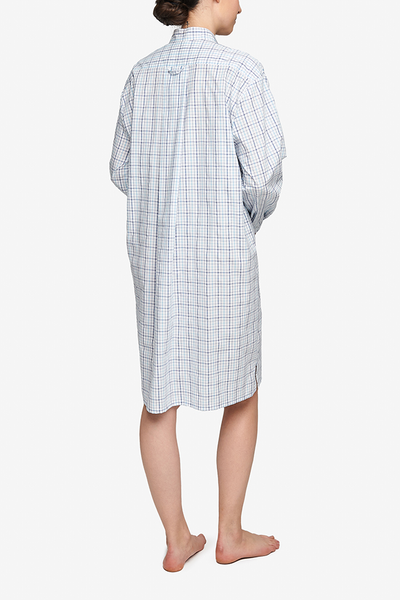 Long Sleep Shirt Blue Multi Check