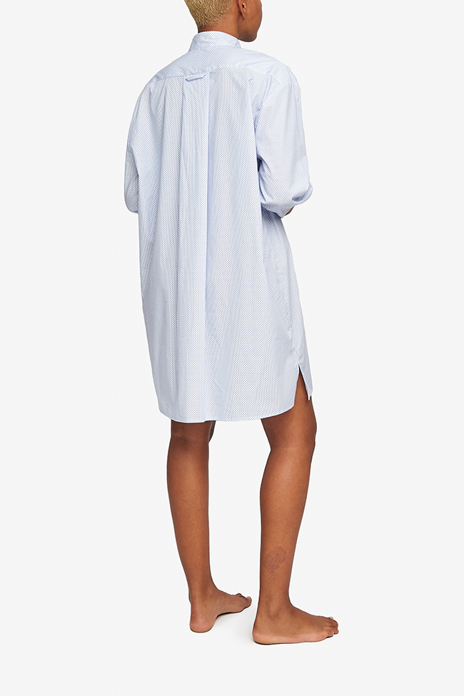 Short Sleep Shirt Blue Multi Dot