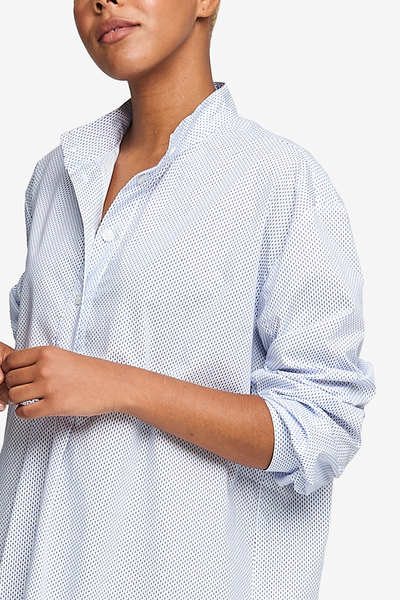 Short Sleep Shirt Blue Multi Dot