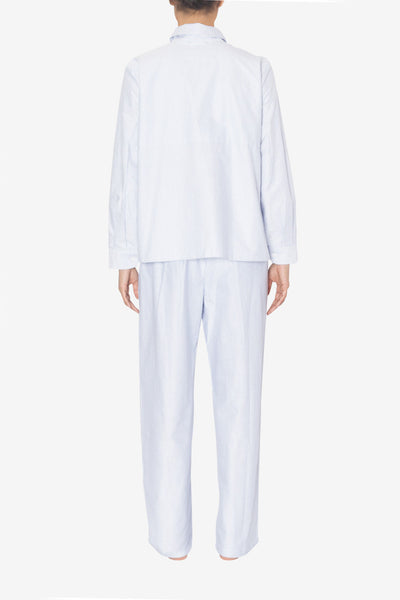 Button Down Top Blue Oxford Stripe