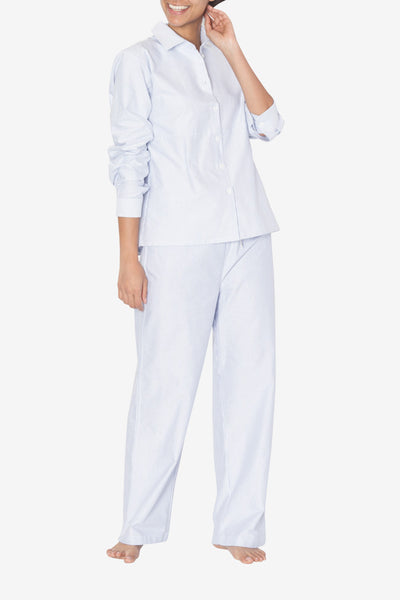 Button Down Top Blue Oxford Stripe