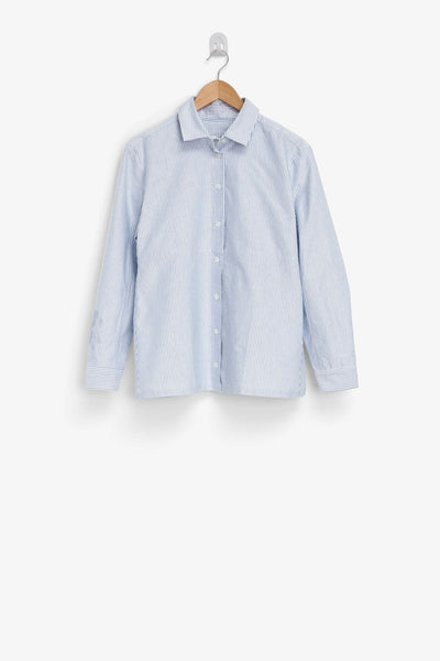 Button Down Top Blue Oxford Stripe