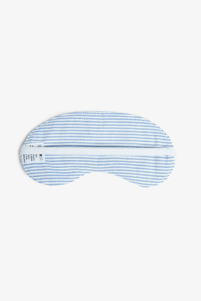 back view unisex Sleep blue oxford stripe cotton eyemask by The Sleep Shirt
