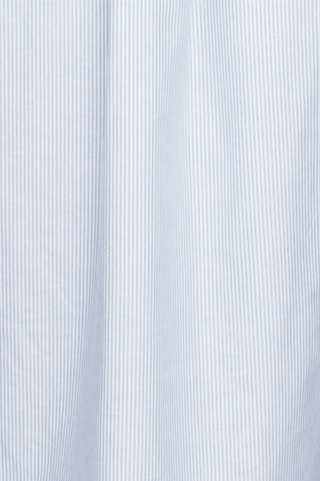 Cuffed Sleeve Shirt Blue Oxford Stripe