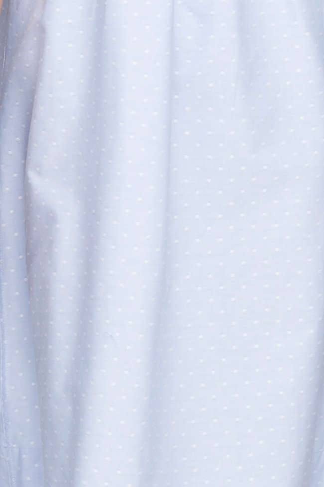Short Sleep Shirt Blue Oxford Dot