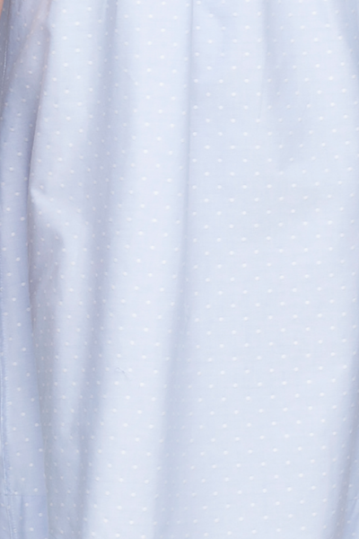 Short Sleep Shirt Blue Oxford Dot