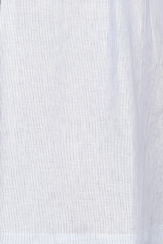 Cuffed Sleeve Shirt Blue Pinstripe Linen