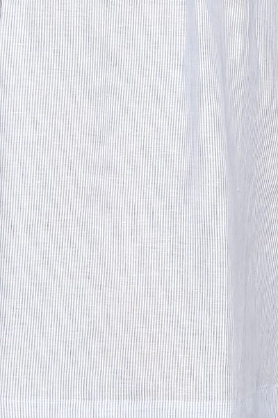 Cuffed Sleeve Shirt Blue Pinstripe Linen