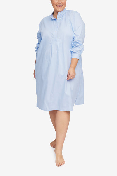 Long Sleep Shirt Blue Royal Oxford Plus