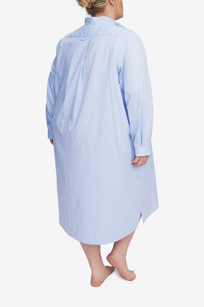 Long Sleep Shirt Blue Royal Oxford Plus