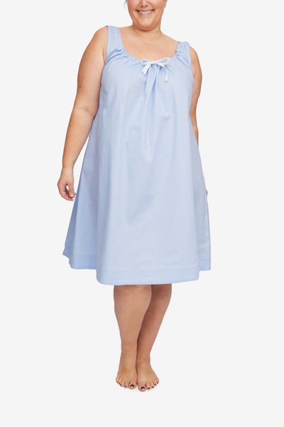 Sleeveless Nightie Blue Royal Oxford PLUS
