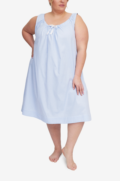 Sleeveless Nightie Blue Royal Oxford PLUS
