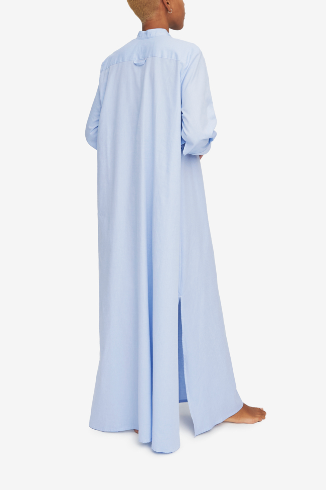 Full Length Sleep Shirt Blue Royal Oxford