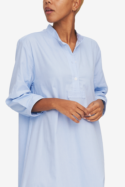 Full Length Sleep Shirt Blue Royal Oxford
