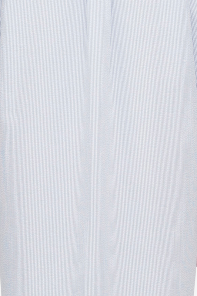 Ankle Length Sleep Shirt Blue & White Seersucker