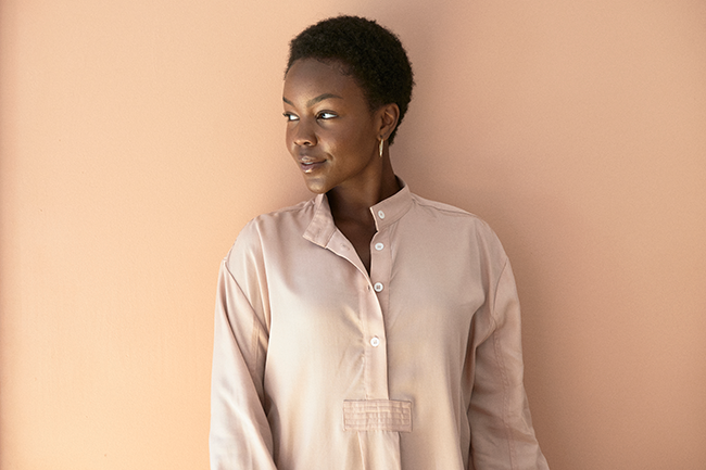 Long Sleep Shirt Blush Tencel Twill PLUS