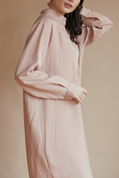 Long Sleep Shirt Blush Tencel Twill PLUS