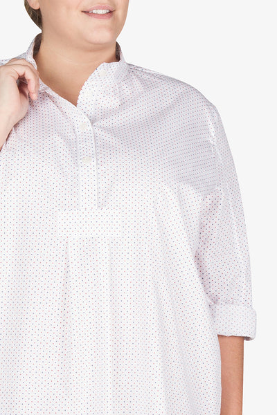 Short Sleep Shirt Red and Blue Dot PLUS