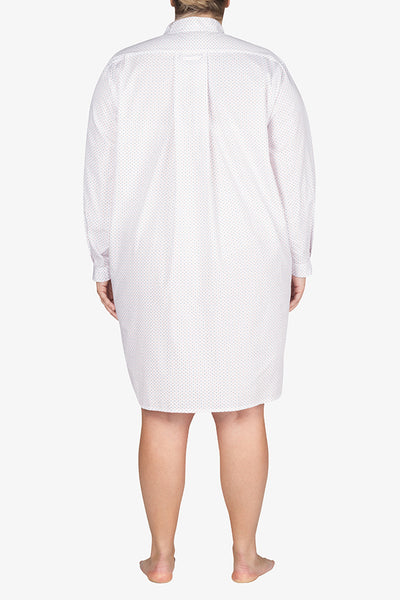 back view plus size short sleep shirt red and blue dot cotton by the Sleep Shirt