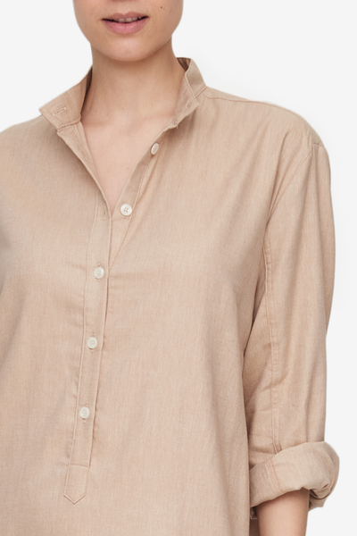 Ankle Length Sleep Shirt Camel Twill
