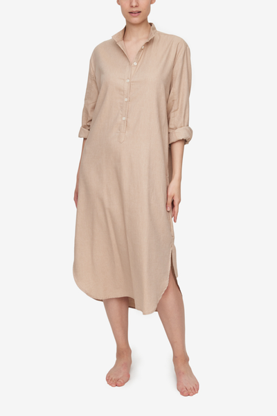 Ankle Length Sleep Shirt Camel Twill