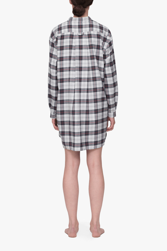 Short Sleep Shirt Grey Carnaby Plaid