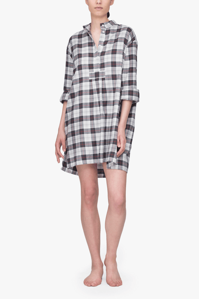 Short Sleep Shirt Grey Carnaby Plaid