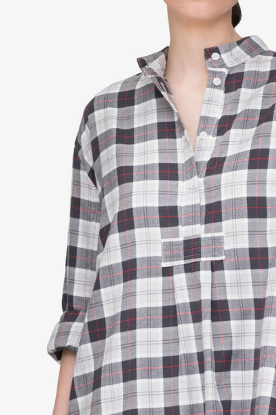 Short Sleep Shirt Grey Carnaby Plaid