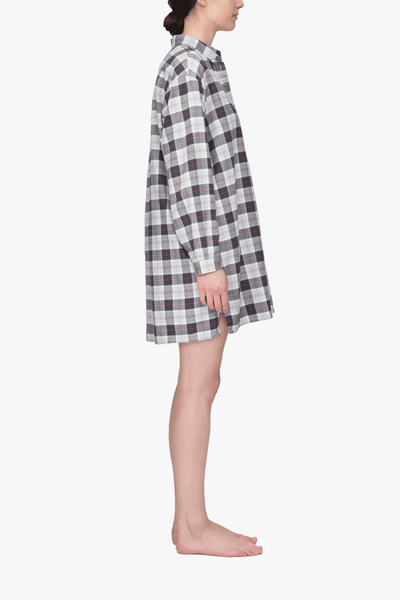 Short Sleep Shirt Grey Carnaby Plaid