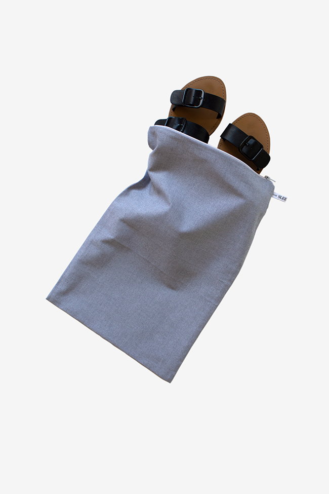 Charcoal Chambray Pouches - Set of 4