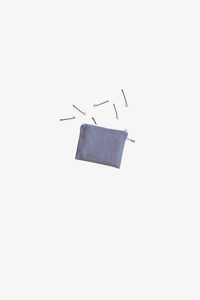 Charcoal Chambray Pouches - Set of 4