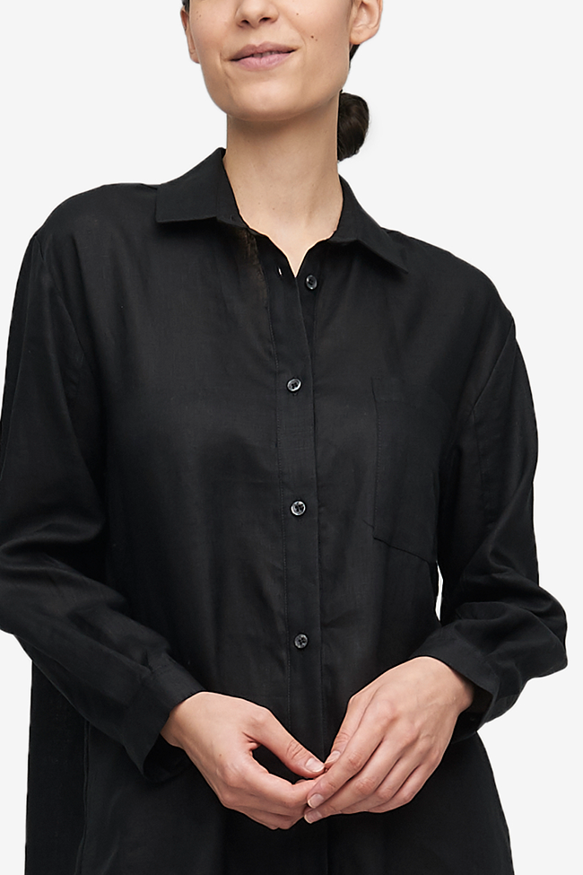 Classic Shirt Black Linen