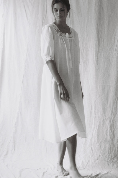 Clementine Nightie Soft White Cotton