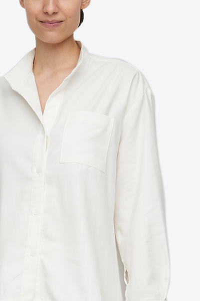 Long Sleeve Shirt Cream Cashmere Blend