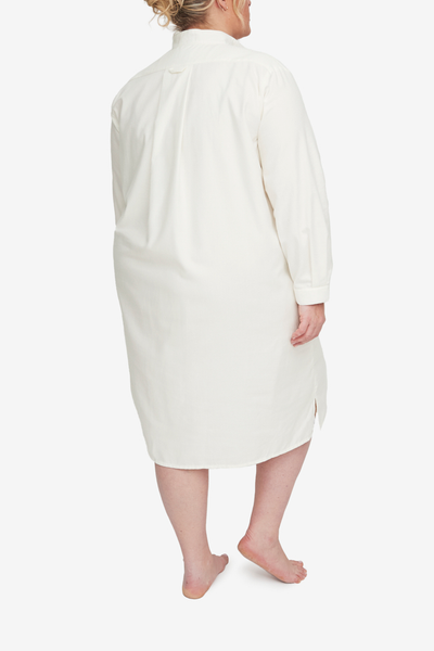 Long Sleep Shirt Cream Cashmere Blend PLUS