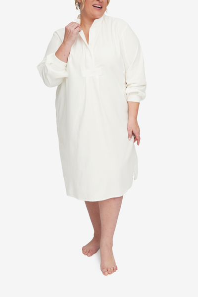 Long Sleep Shirt Cream Cashmere Blend PLUS