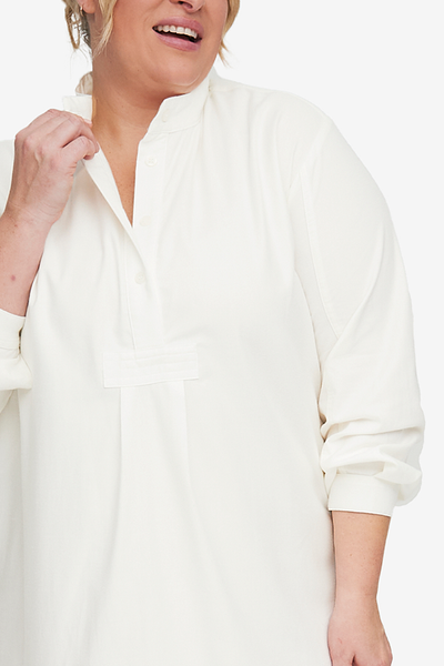 Long Sleep Shirt Cream Cashmere Blend PLUS